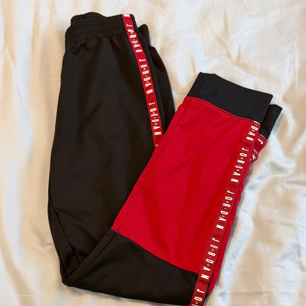 Jordan Kids' M 10/12 Black and Red Joggers SEE DESCRIPTION